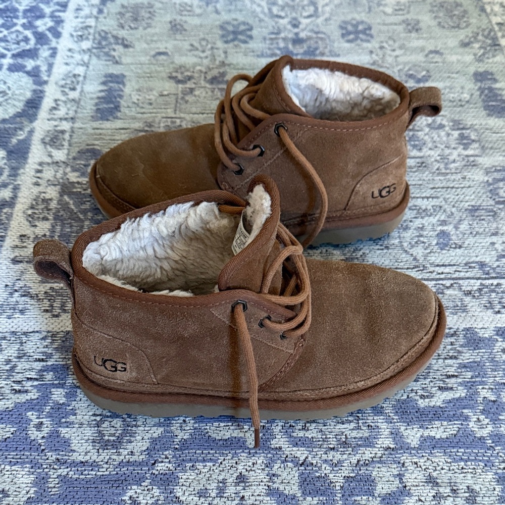 UGG Kids Tan Suede Boots with Cozy Lining
